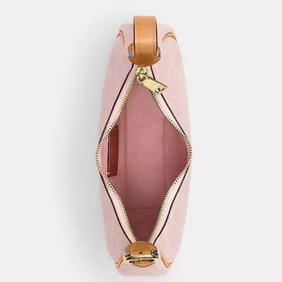 Coach Pink Leather Hobo Bag with Flower Charm - Picture 4 of 8